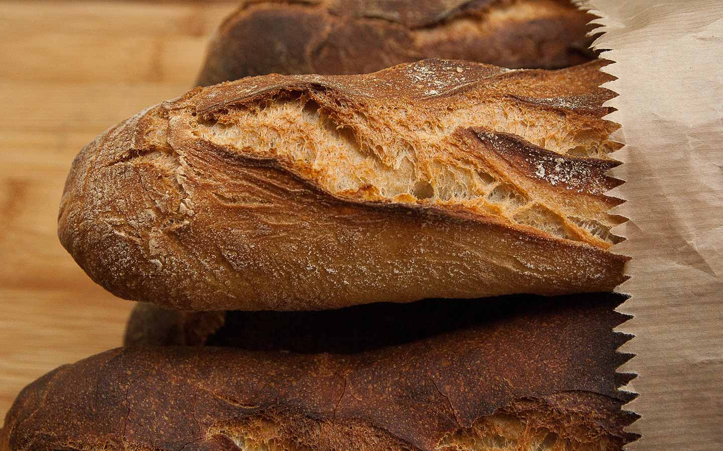 freshly baked baguette