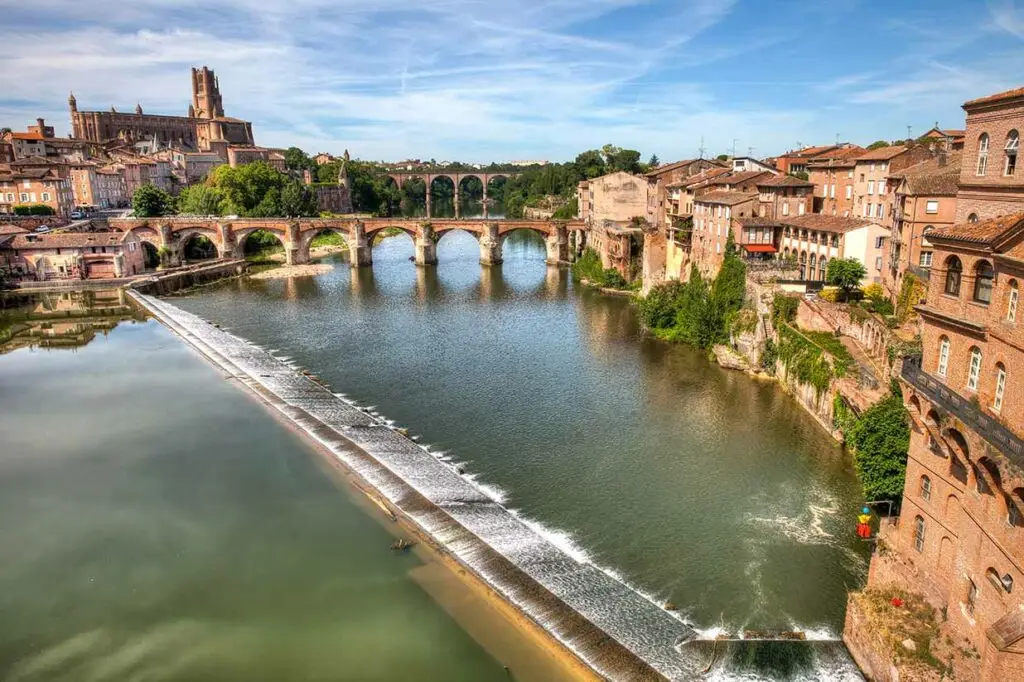 image of bridge over river in Albi, South West of France.