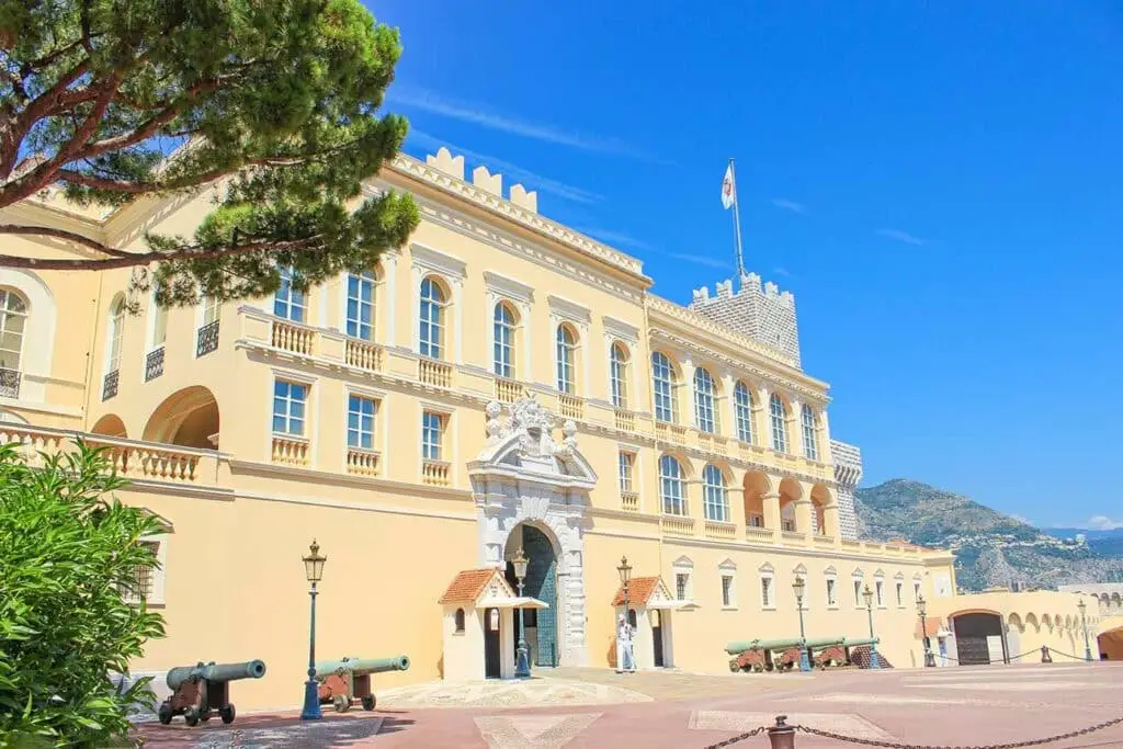 Entrance of the Prince's Palace (Palais du Prince) in Monaco.