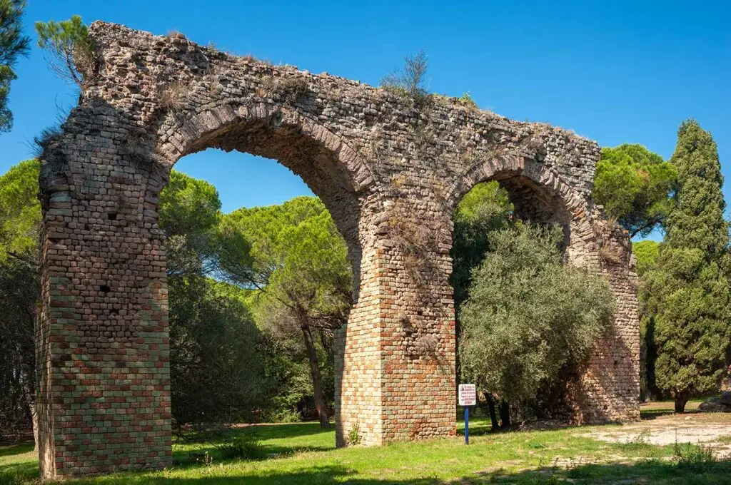 Roman aqueduct in Frejus, French Riviera