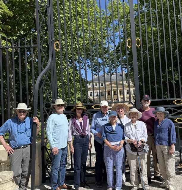 group of 10 tourists in France